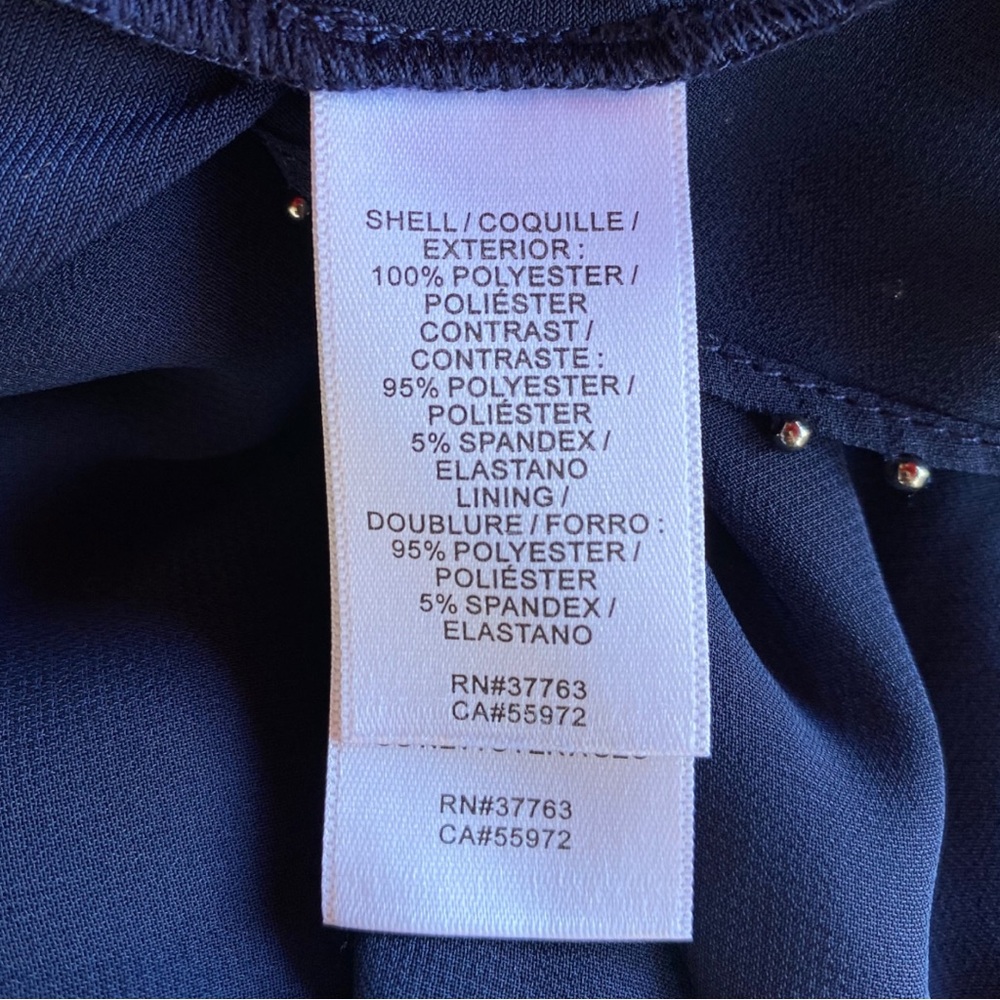 Laundry by Shelli Segal Draped Blue Chiffon Studded Stretch Shift Dress Size 8 - Picture 7 of 10